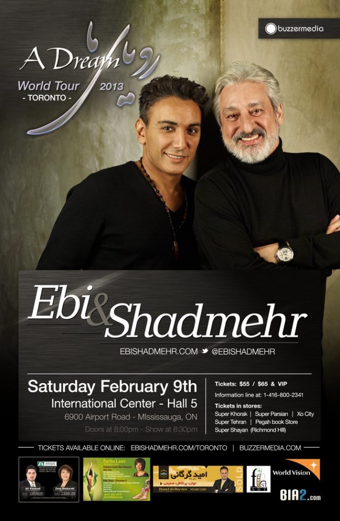 ebi shadmehr persian concert toronto